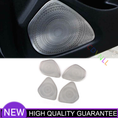 Inner Door Speaker Decor Cover Trim For Chevrolet Malibu 2016-2021 Silver Steel