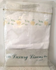 Vintage Spiegel Luxury Linens Yellow Roses White Twin Bed Skirt Eyelet NEW