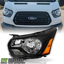 2015-2023 Ford Transit 150 250 350 Halogen Black Headlight Headlamp - Driver