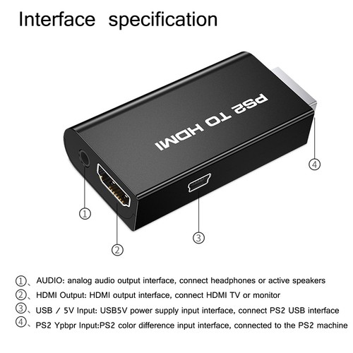 PS2 to HDMI 1080P Video Converter Adapter with 3.5mm Audio Output HDTV Monitor - Picture 5 of 11