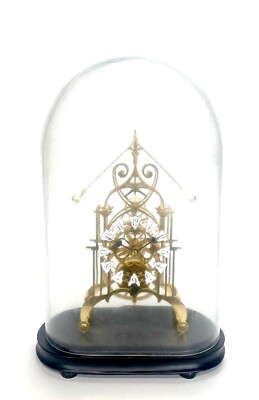 24K English Style Double Compound Rocking Pendulum 8 Day Brass Skeleton Clock
