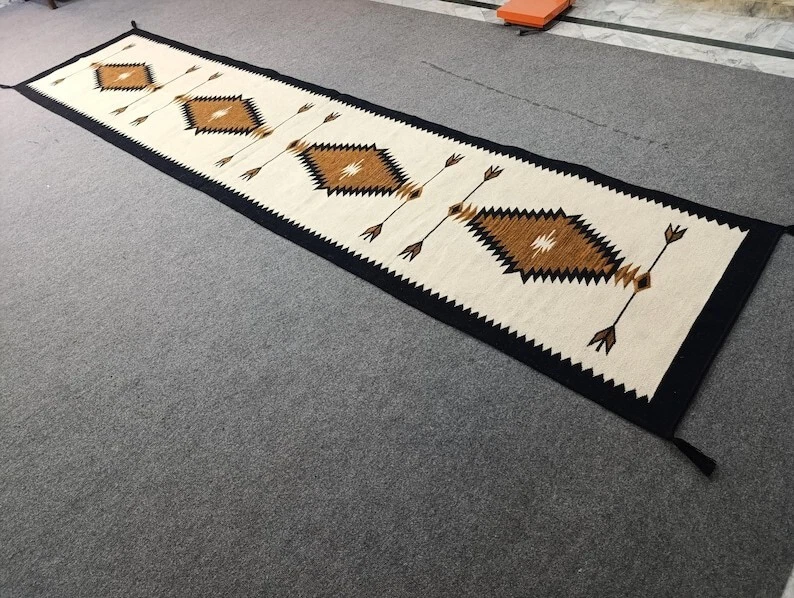 Southwest Navajo Kilim Rug Native American Indian Tribal Wool Runner Rug 2.6x8 - Image 4 of 4