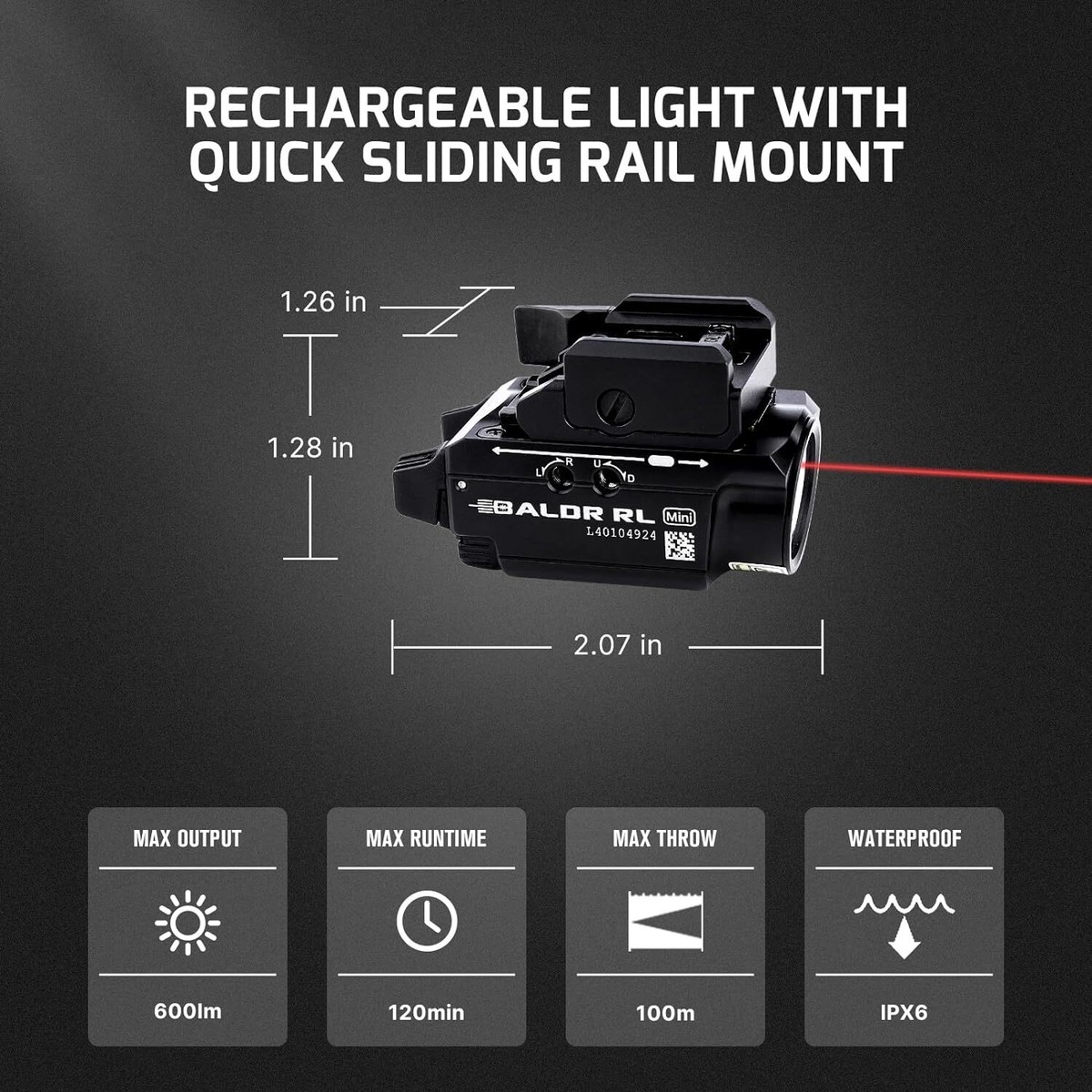 Olight Baldr RL Mini Red Laser W-Light Rechargeable Tactical