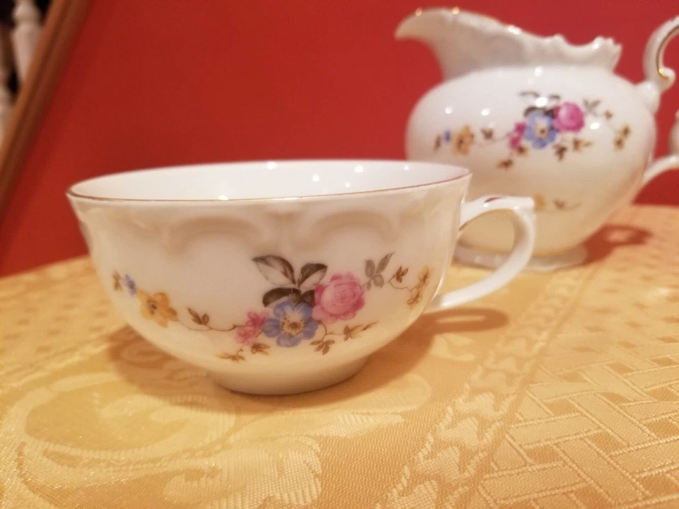 Kahla Alemán 27 Piezas 6 Personas Juego de Servir Postre, Porcelana Blanca con Flor Foto 3 de 4