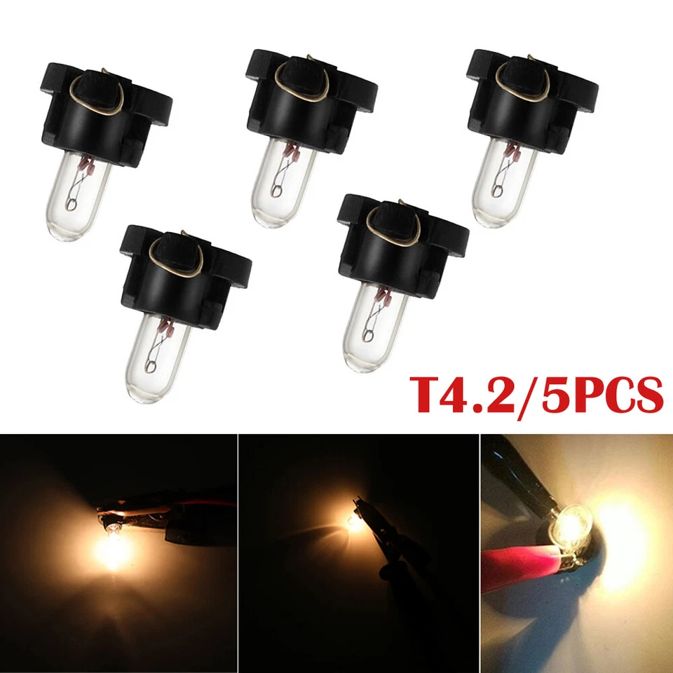 5x T4.2 Neo Wedge Car Dash A/C Climate Heater Control Light Switch Bulbs Lamp - Image 4 of 4
