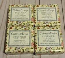 Crabtree Evelyn Summer Hill Scented Soap Bars 3.5 oz Each Set of 4 New