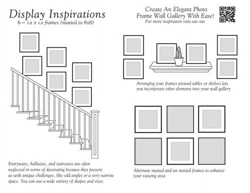 Mainstays 6-Piece 12x12 Matted Gallery Wall Picture Frame Set, Black - Picture 11 of 13