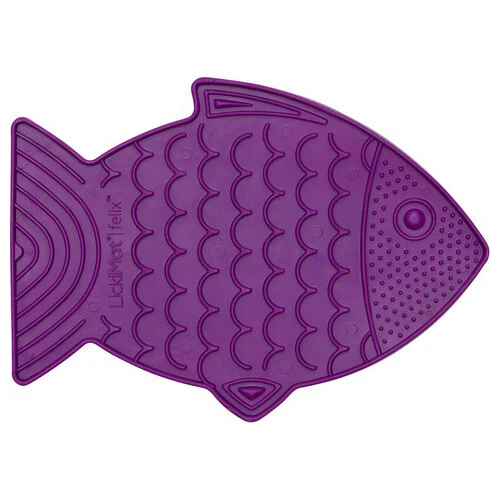 LickiMat Felix für Katzen - lila Futtermatte 22x16 cm, angstlindernd, hygienisch - Bild 2 von 2
