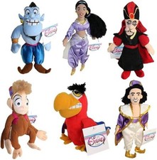 ALADDIN DISNEY BEAN BAG SET GENIE,JASMINE,ABU,JAFAR,IAGO, ALADDIN ALL W/TAGS