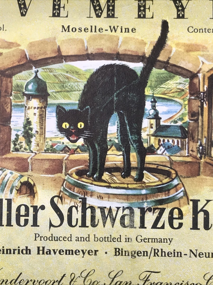 2 Diff 1963 Havemeyer Zeller Schwarze Katz Moselle Wine Label