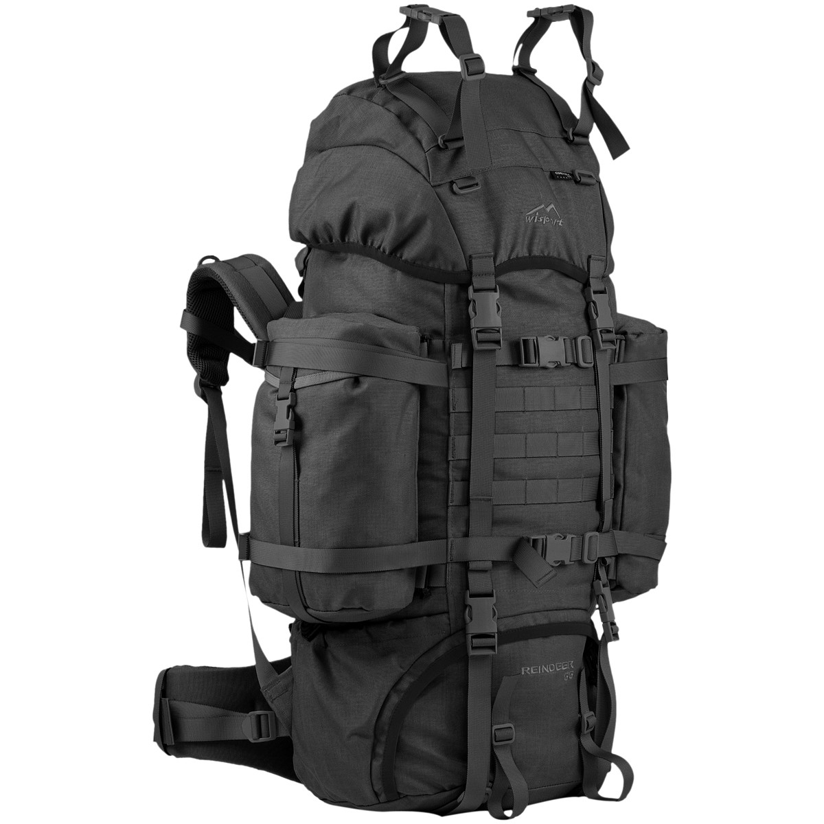 Wisport Reindeer 55L Backpack Hunting Outdoor Airsoft Army MOLLE Police Black