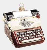Vintage Style Typewriter Polish Mouth Blown Glass Christmas Ornament Decoration Vintage Style Typewriter Polish Mouth Blown Glass Christmas Ornament Decoration