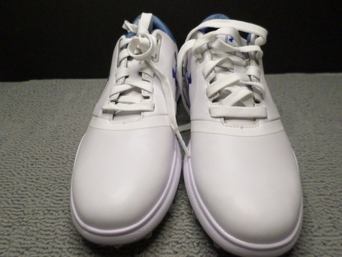 Under Armour Performance Spikeless Women's size 7 White Blue Leather Golf Shoes - Picture 5 of 9