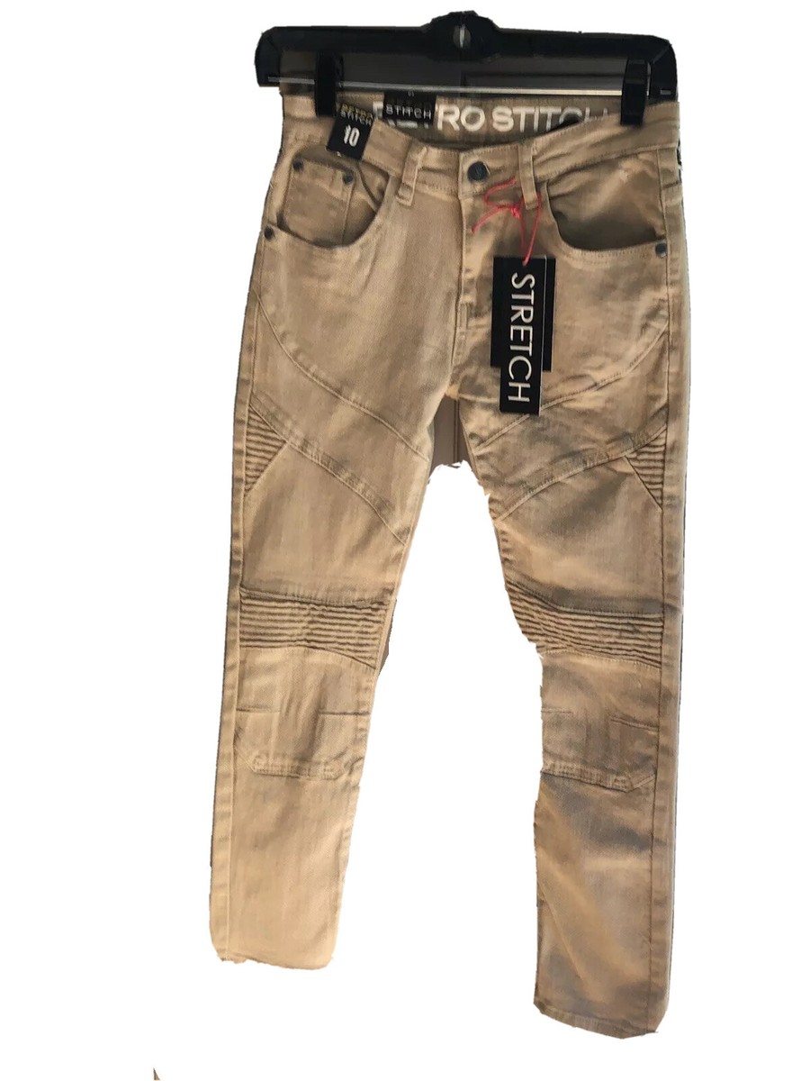 Retro Stitch Boy's Khaki Pants Regular Size 10 Reinforced