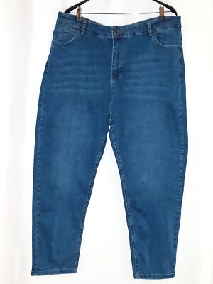 Damen Curvy Skinny Jeans Plus Size mit hohe Taille, 4XL/52