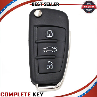 Remote Fob Flip Key 8E Chip 315MHZ For 2006-2015 A6 Q7 S6 IYZ 3314 4F0837220N
