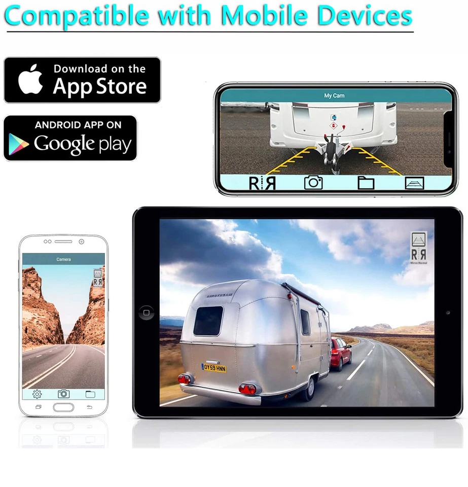 Wireless Magnetic Backup Camera 1080P 9600mA Rechargeable For Truck Trailer RV - Image 2 of 4