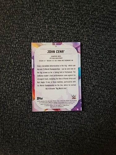 2020 Topps Chrome WWE John Cena #33 - SC9116 - Picture 2 of 2