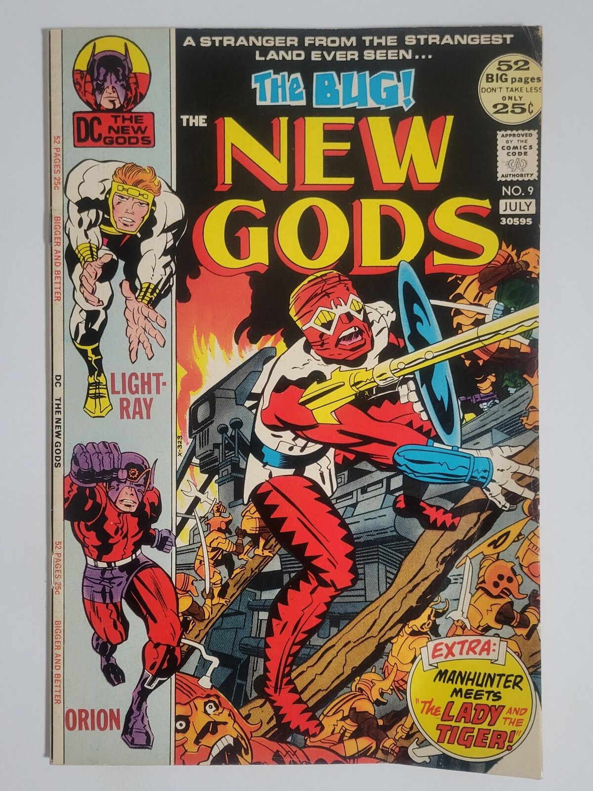 NEW GODS #9 (FN-) 1972 1st appearance of Forager! JACK KIRBY ART BRONZE AGE DC