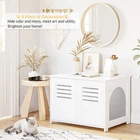 27.6" Hidden Cat Litter Box Enclosure Cabinet - Stylish Furniture with Divider