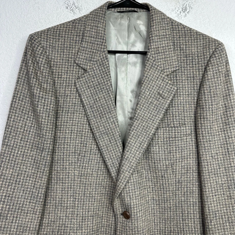Blazer Lanvin Para Hombres 42 Cabello Camel Cuadros 2 Botones Hecho en EE. UU. Diseñador de Lujo Preppy Foto 4 de 4