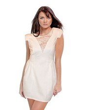 Mini Dress with Front and Back Lace in Pink or White