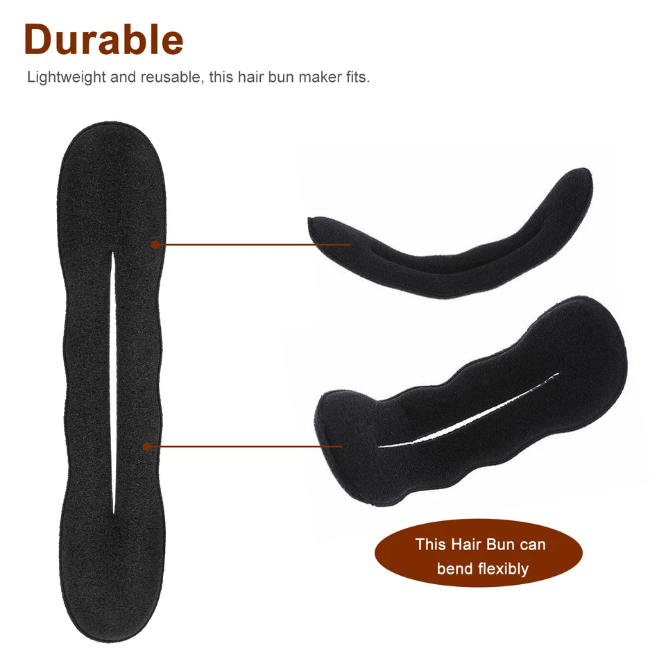 Hair Donut Bun Maker Magic Styling French Chignon Ballet Sock Updo DIY Tool 4PCS - Image 2 of 4