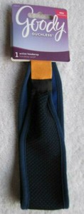 1 Goody Ouchless Active Head Wrap Navy Blue Soft Wide Mesh Elastic Fabric Band