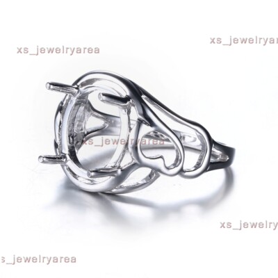 SEMI MOUNT OVAL 11X9MM ENGAGEMENT WEDDING FINE RING SETTING SOLID 10K WHITE GOLD