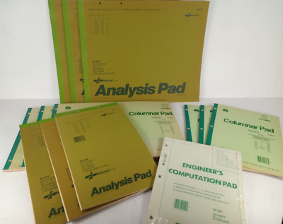 Vintage 1980's Engineer Analysis Column Pads (Lot x 13 pc Unused) Large Graph