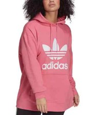 adidas X7805 Womens Pink Originals Plus Size Trefoil Hooded Sweatshirt Size 1X