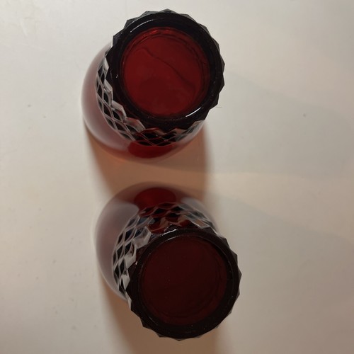 Due Anchor Hocking Royal Ruby Red Juice Glass Windsor 3,5” Tumblers 4 oz Vintage - Foto 5 di 7