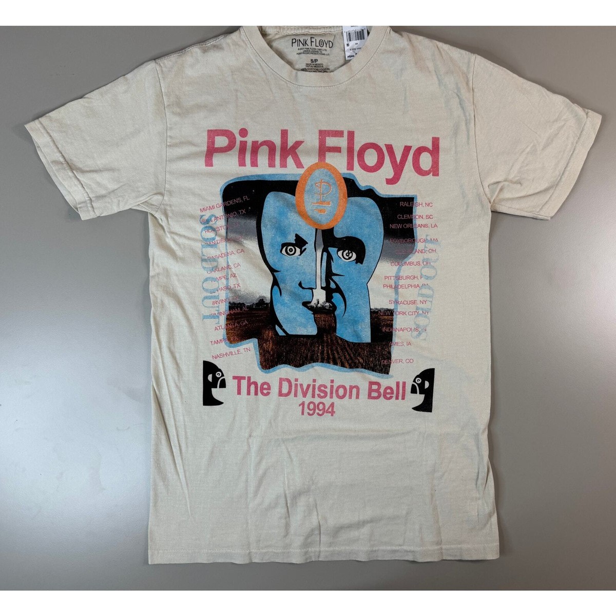 Pink Floyd The Division Bell Retro Band TShirt Adult Small Pink Floyd The Division Bell Retro Band TShirt Adult Small