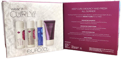 EUFORA Wear it CURLY Travel Kit (4 pcs) Shampoo/Conditioner 1.7 oz - NEW