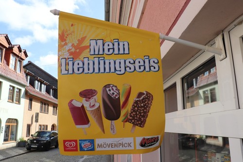 NEUE! 2x Eisfahne "Mein Lieblingseis" - Kioskfahne,Fahnenset komplett - Eisfahne - Bild 2 von 4