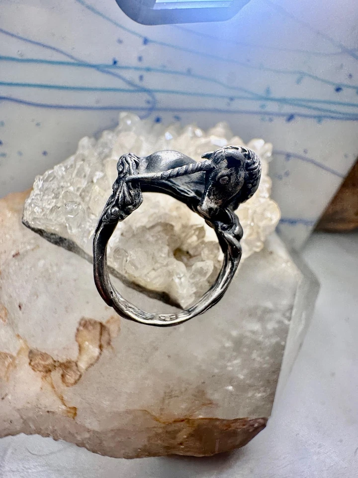 Anillo Unicornio James Yesberger Talla 7 Caballo con Cuerno Plata de Ley Mujer Foto 3 de 4