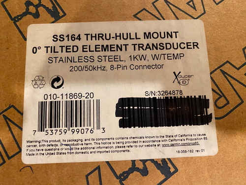 NEW Garmin 010-11869-20 Airmar SS164 Stainless Steel Thru-hull Mount Transducer - Picture 3 of 4