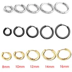 Mens Womens Silver Stainless Steel Tube Hoop Ear Ring Stud Jewelry Punk 1PC