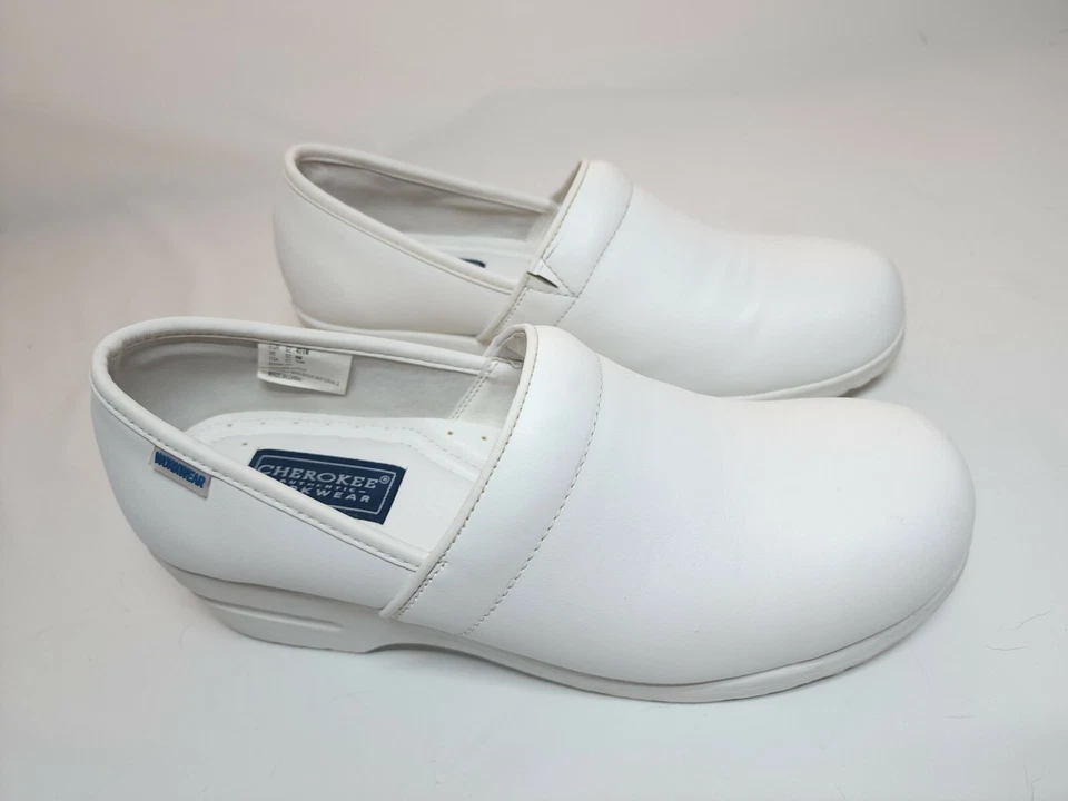 Zuecos de enfermería para mujer talla 10 Cherokee Work Wear blancos Foto 3 de 4