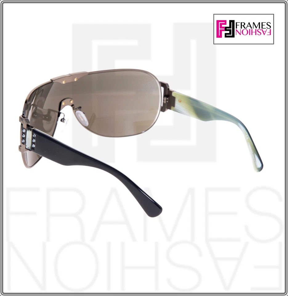Gafas de sol LANVIN LN027S metal cepillado negro bronce cuerno visera envoltura cristal 027 Foto 3 de 4
