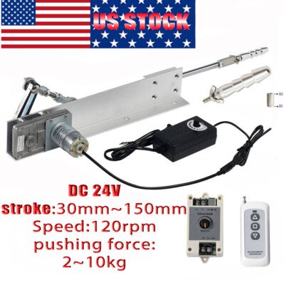 Lfhelper Linear Actuator Reciprocating Piston Motor Linear Drive DC 24 V, Adjustable Stroke 30-150 Mm, 120 Rpm, Maximum Thrust 10 Kg With DC Power Supply Speed Control, Remote Control, Stand Kit