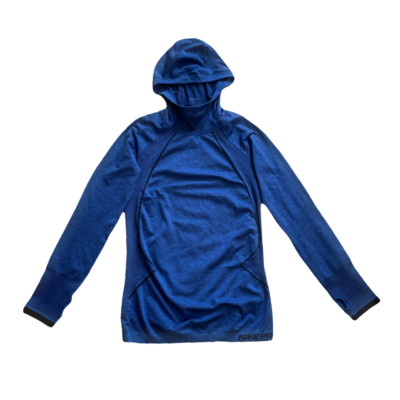 Nike Pro Hooded Long Sleeve Shirt Pullover Women's Blue - Large - New