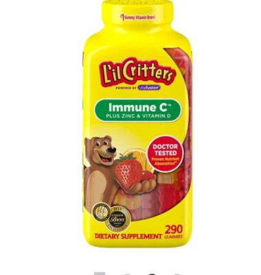 LIL CRITTERS IMMUNE C Plus ZINC & VITAMIN D Gummy Bears 290 Gummies 