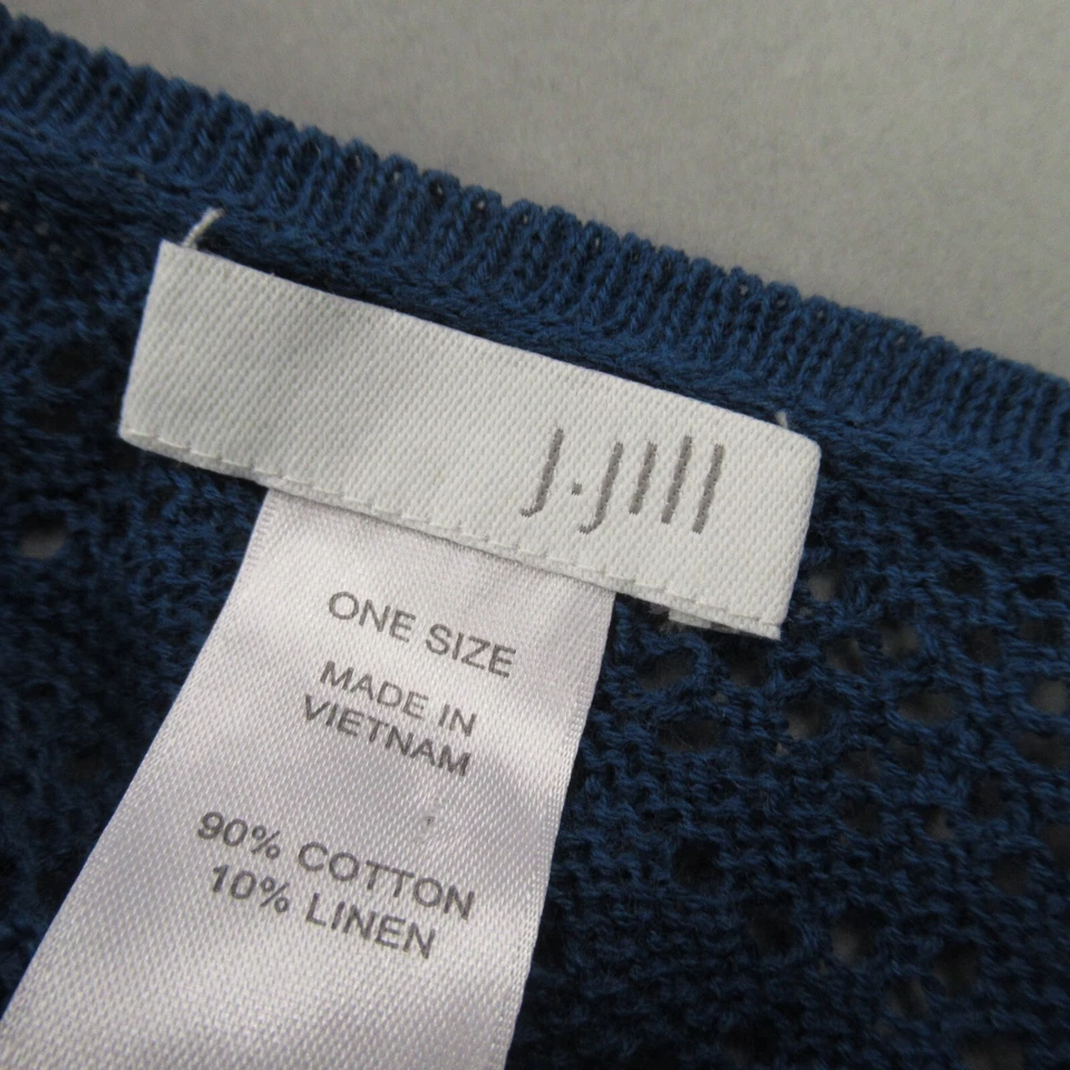 Suéter J Jill Mujer Talla Única Cuello Redondo Pullover Tejido Azul Ligero Foto 2 de 4