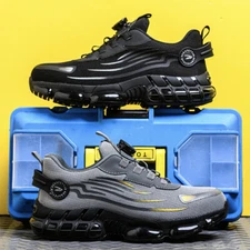 Men Work Safety Shoes Steel Toe Rotating Buckle Indestructible Non-slip Sneakers