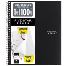 Spiral Notebook Study App, 1 Subject, Graph Ruled , 8-1/2" x 11", 100 Sheet...