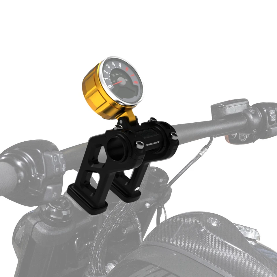 Black Handlebar Risers 4" Purple Instrument Gauge for Harley 2018-25 FXFB FXFB/S Foto 2 de 4