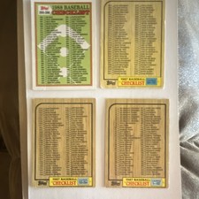 Topps 1987 1988 Baseball Checklist Cards Lot MLB - 8 Vintage Trading Cards