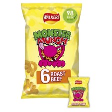 Walkers Monster Munch Roast Beef Multipack Crisps 6x20g