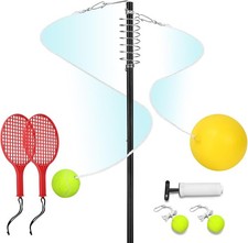 Tetherball Tennis Set with with 360° Swivel Hook Pole，Ball, Rope and Paddle Set.